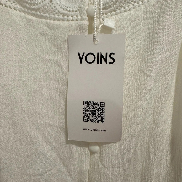 Yoins your inspiration white sun dress wedding lined zipper ruffles strappy USXL - Picture 4 of 7